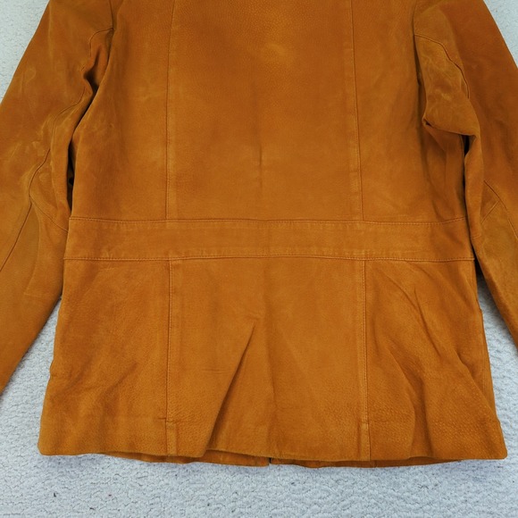 MontanaCo Suede Leather Jacket Women's Full Zip Copper Orange Warm Tone Large - Picture 6 of 9